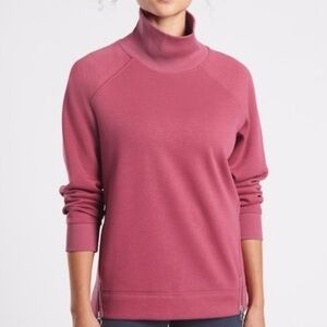 ATHLETA Side Zipper Cozy Karma Funnel Neck Pullover Sweatshirt Top Size XL Tall